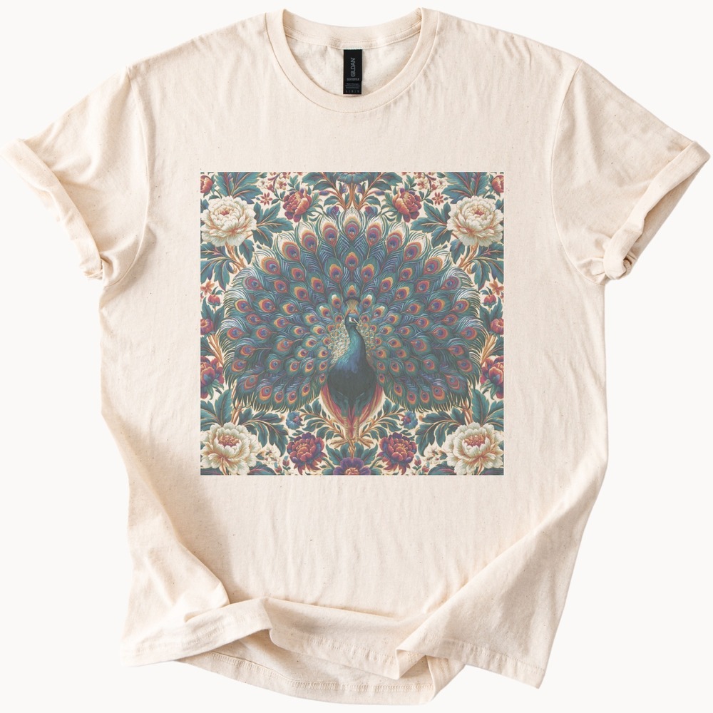 Botanical Peacock Luxury Boho Tee